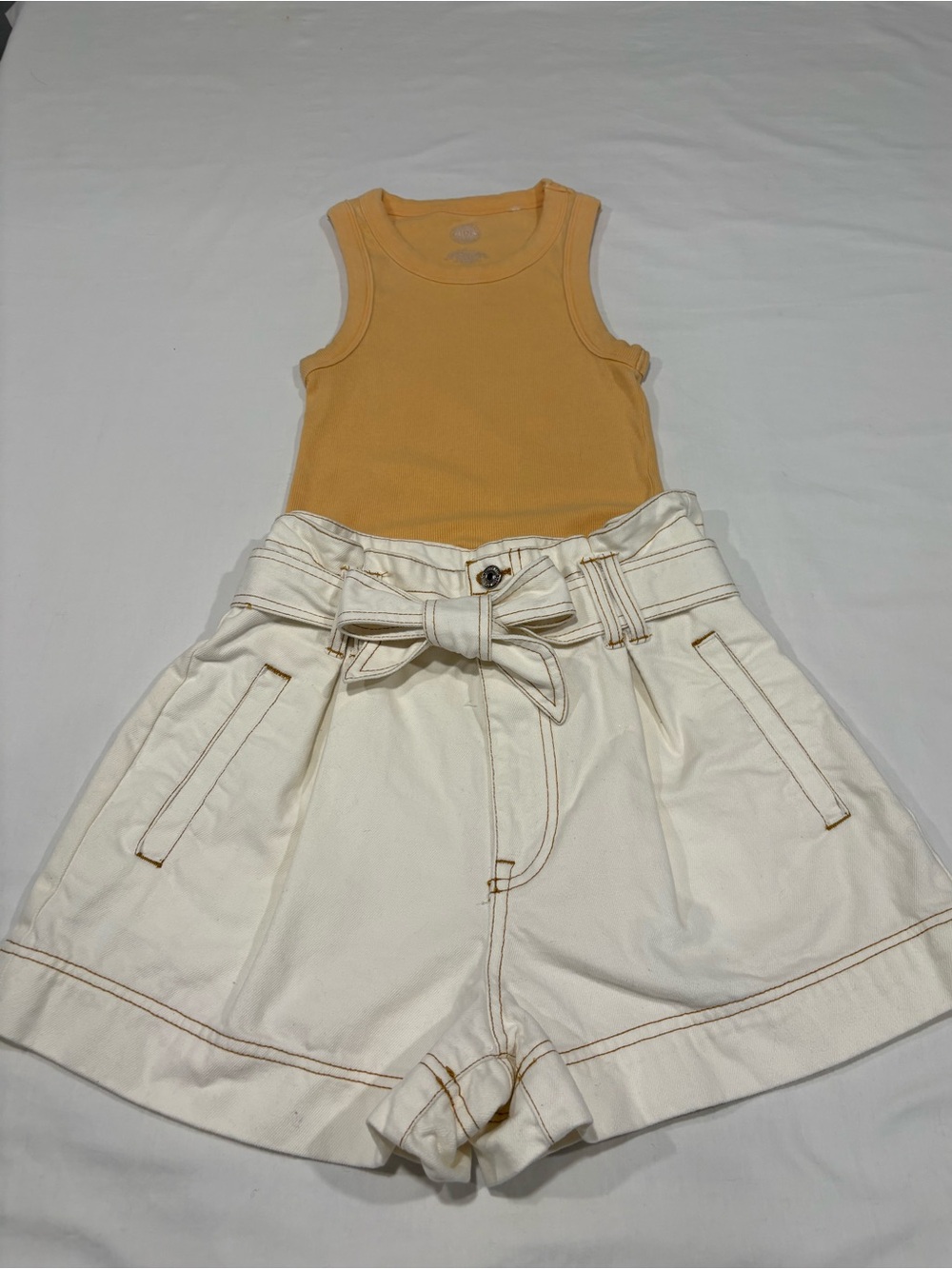 Forever 21 Crème White Jean Shorts